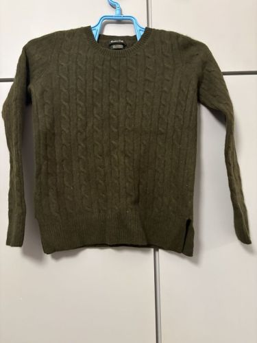 Massimo Dutti γυναικείο πλεκτό πουλόβερ, 100% κασμίρ, χακί, size S