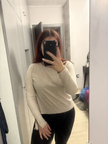 Μπεζ Λεπτό Πλεκτό Μπλουζάκι H&M (Small)