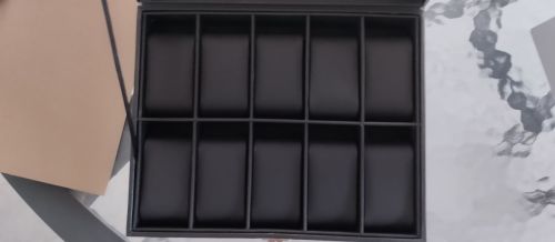 H&S Watch Storage Box 10 Θέσεων Premium Total Black - Με τζάμι - Καινούργιο